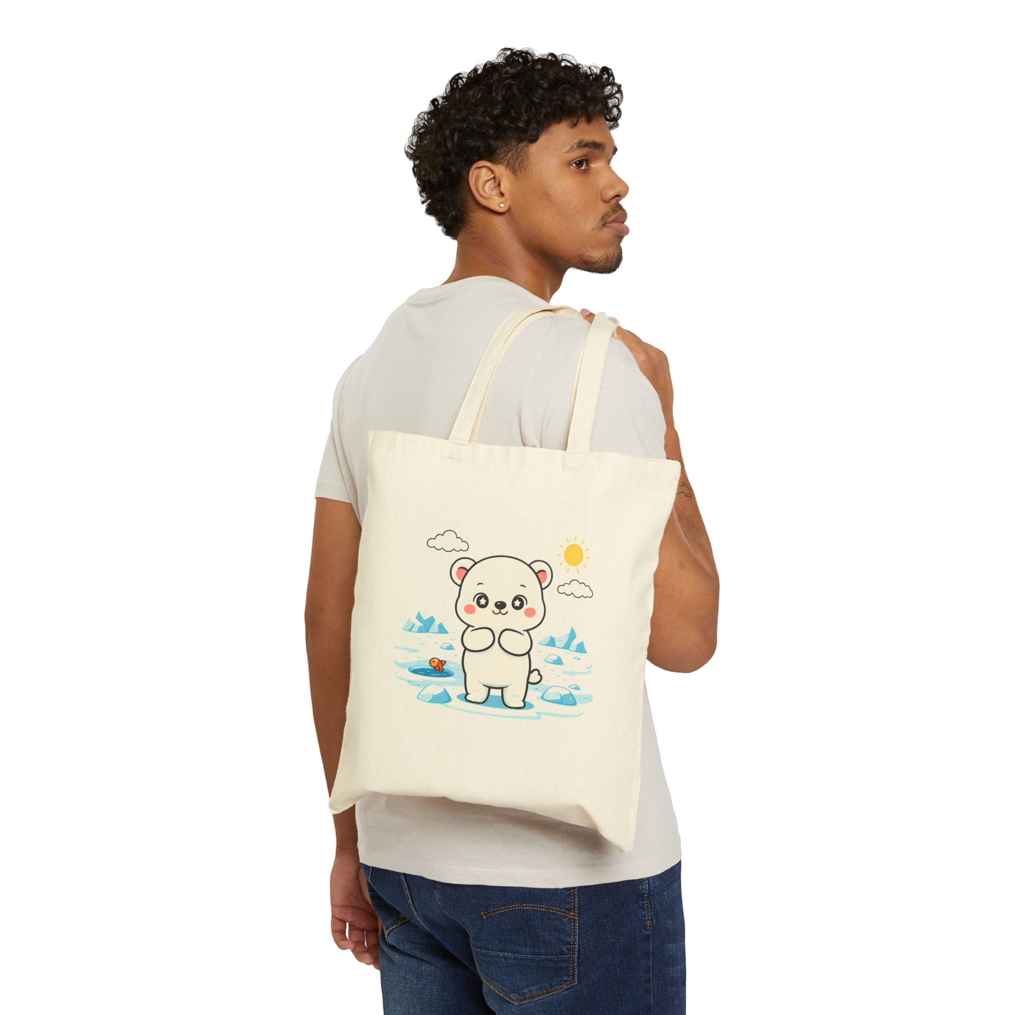 Snowy Polar Bear Tote Bag