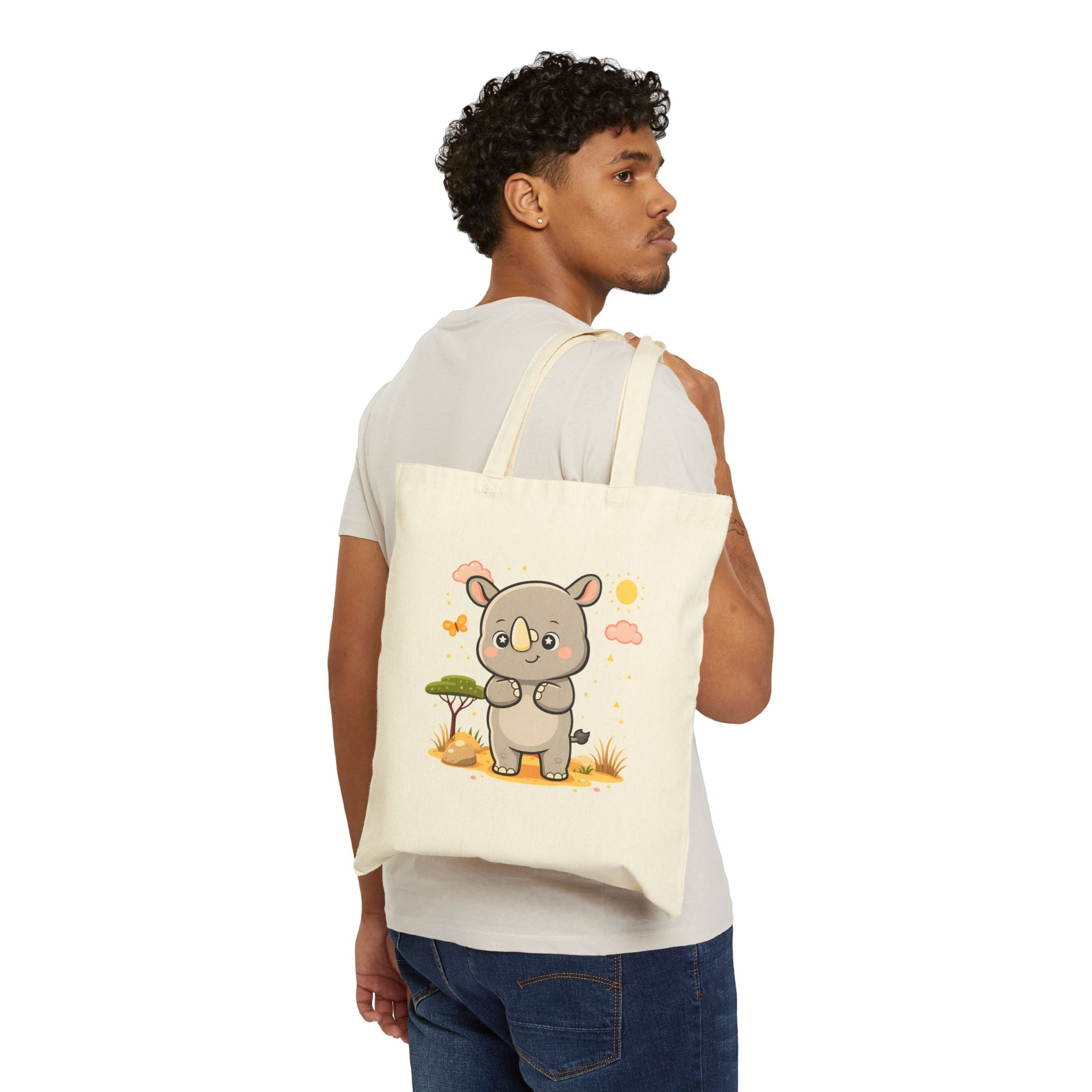 Sunny Rhino Tote Bag